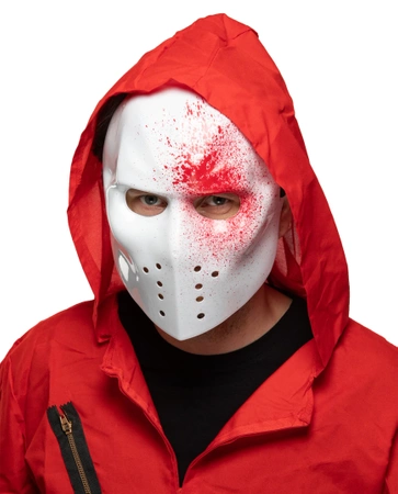 Maska Biała Piątek 1, rozbryzgana krew