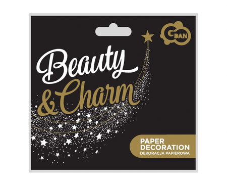 Dekoracja papierowa B&C Happy Birthday, różowo-złota, 11x14 cm