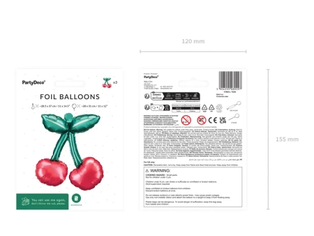 Balony foliowe do girland Wisienki, 28x31 cm