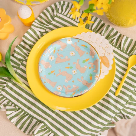 Talerzyk papierowy Wielkanoc Zajączki 7 cali 6 szt. zestaw