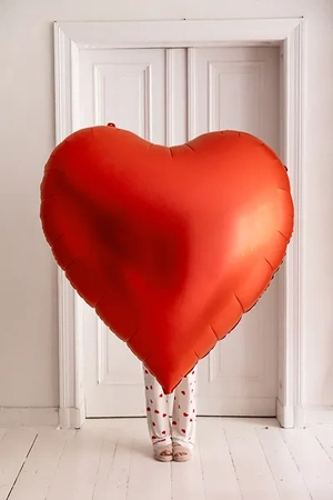 Balon foliowy Serce XXL, 136x129 cm, czerwony
