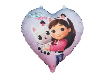 Balon foliowy serce Koci Domek Gabi, 35cm, mix