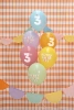 Balony 30 cm, na 3 urodziny, mix (6szt)