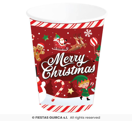Kubeczki Merry Christmas 6 szt, 240 ml