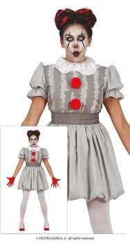 Strój Szary Klaun, damski, rozm. M
