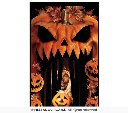 Dekoracja na drzwi z kurtyną, Przerażające dynie