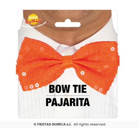 Neonowa pomarańczowa muszka cekinowa