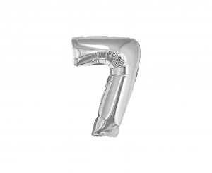 Balon foliowy "Cyfra 7", srebrna, 35 cm