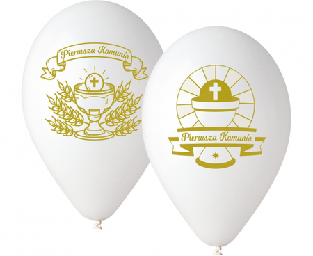 Balony Premium "Pierwsza Komunia", 5 szt.