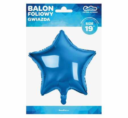 Balon foliowy "Gwiazda", niebieska, 19"