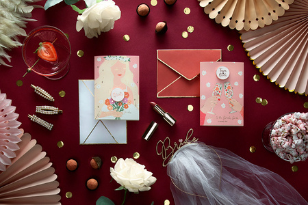 Kartka z pinem Bride Team, 10.5x15 cm