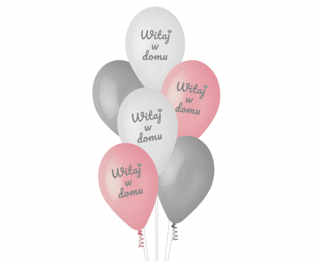 Balony Premium Witaj w domu, różowe