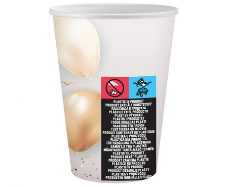 Kubeczki pap. Happy Birthday, 250 ml, 6 szt. BB