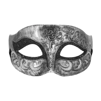 Maska karnawałowa srebrna z efektem postarzenia