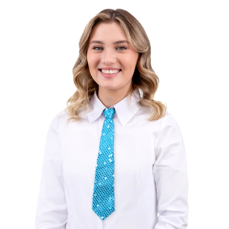 Krawat cekinowy, niebieski