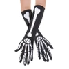 Rękawiczki długie Kości czarno-białe