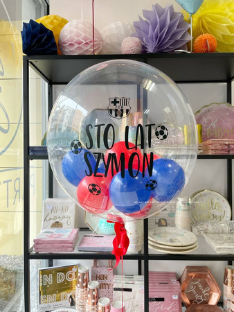 Balon spersonalizowany 24" z napisem z balonikami 5" napełniony helem