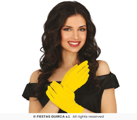 Rękawiczki żółte, krótkie 20 cm