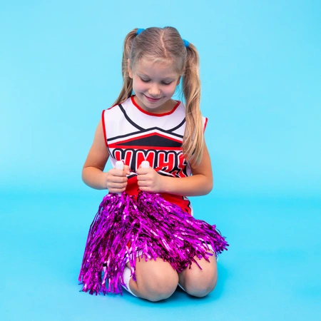 Pompony cheerleaderki różowe 2szt.