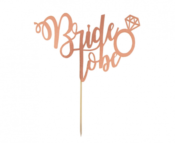 Dekoracja na tort Bride to be, różowo-złota