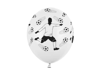 Balony 30cm, Piłkarz i piłki, Pastel White