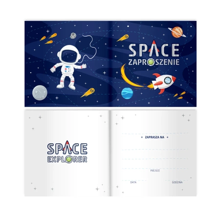Zaproszenie na imprezę Kosmos 6szt.