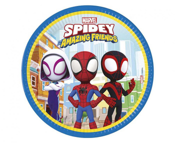 Talerzyki papierowe Spidey & Amazing Friends, 23cm, 8 szt. (plastic-free)