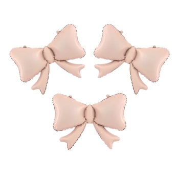 Balon foliowy Kokardki różowy szampański, 3 szt.