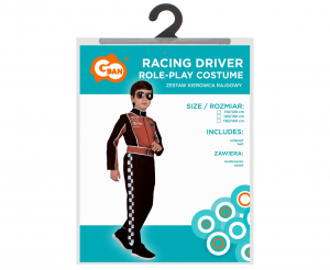 Strój Kierowca Rajdowy (kombinezon, pasek), rozm. 110/120 cm