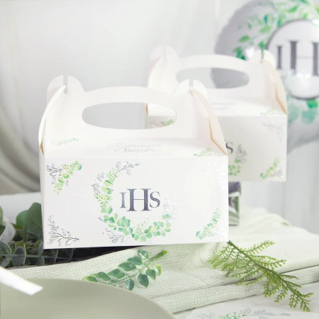 Pudełko na ciasto IHS Eukaliptus srebrny 10szt. DIY