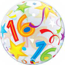 Balon Bubble "16 Urodziny"  22''