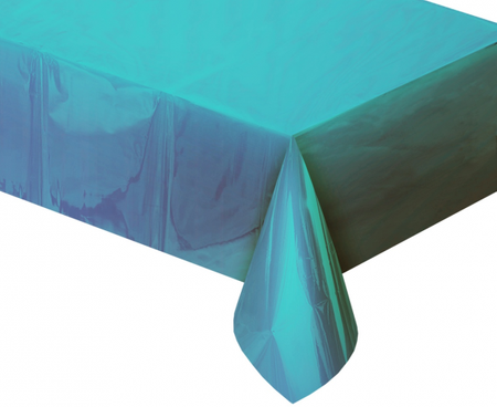 Obrus foliowy, metaliczny jasnoniebieski, 137x183 cm
