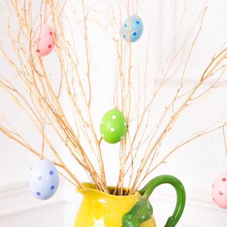 Dekoracje Wielkanocne Naturalna Wydmuszka kropki mix 8 szt.