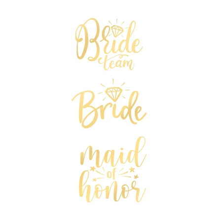 Tatuaże zmywalne Bride to Be golden 13 szt