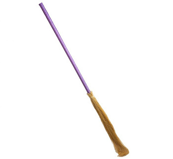 Miotła czarownicy, brokatowa, fioletowa