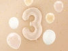 Balon foliowy Cyfra ''3'', 72cm, c. beż