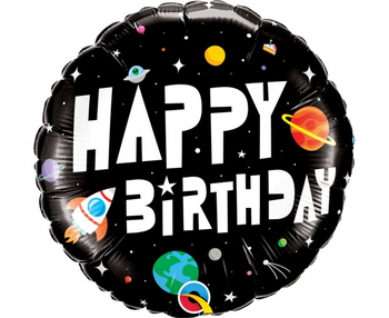 Balon foliowy 18 cali QL Happy Birthday Astronaut