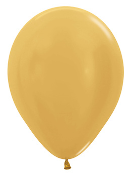 Balony Metallic Gold 12", 50 szt