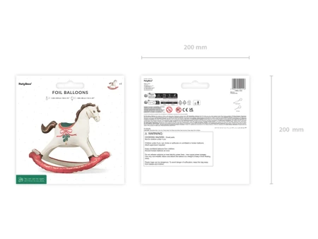 Balon foliowy świąteczny Koń na biegunach, 118x104 cm