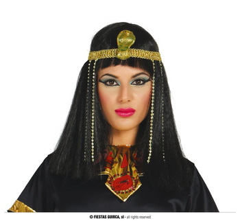 Peruka Kleopatra z opaską, damska