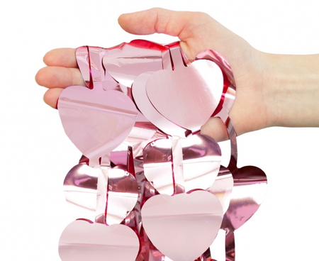 Kurtyna Serca, metaliczna różowa, 100x200 cm