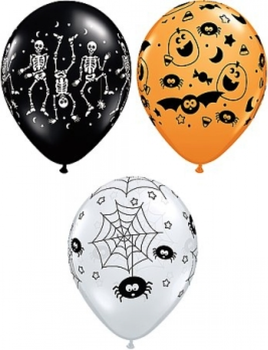 Balon QL 11" z nadr. "Mix Halloweenowych wzorów"
