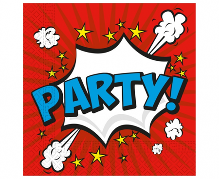 Serwetki papierowe "Boom Party", rozm. 33 x 33 cm, 20 szt.