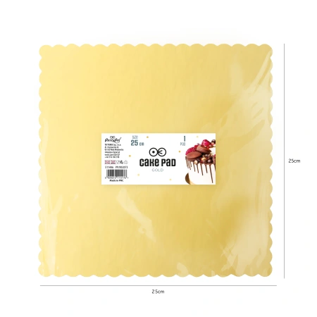 Tacka na ciasto kwadratowa złota 25cm 1szt.