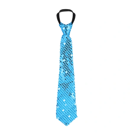 Krawat cekinowy, niebieski