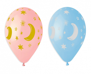 Balony Premium Hel Księżyce i gwiazdki, 13 cali / 5 szt.