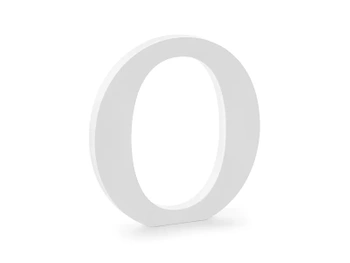 Drewniana litera O, biały, 19,5x20,5cm