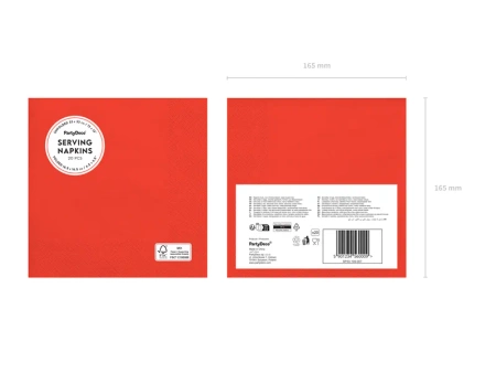 Serwetki papierowe, czerwony, 33x33cm