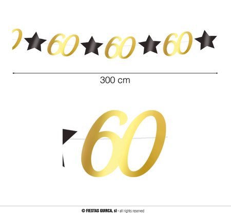 Girlanda na 60-stkę, 3m, DIY
