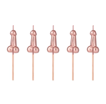 Świeczki penisy rose gold 5 szt.